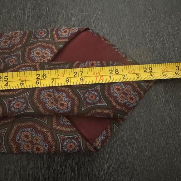 Barneys New York 100% Silk Necktie Made In Italy Floral Geometric Pattern - Picture 6 of 7